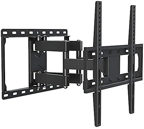 DRFGNF TV Mount,Sturdy Stainless Steel TV Wall Bracket with Shelves for Most 32-55 Inches TVs,Motorised TV Wall Bracket up to 15KG Tilting Height Adjustable, Max 400x400mm