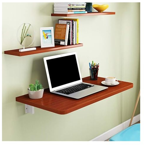 CSYQPDMBDL Klapptisch, Wandklapptisch, Wandklapptisch, wandmontiert, für kleine Räume, Schlafzimmer, Küche, Braun, 110 x 30 cm