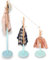 HappyMondo Garderobenständer, Kleiderständer, höhenverstellbar für Kinder und Erwachsene, aus Massivholz und Metall 8 Haken (Mint) - Garderobe - Kleiderstange - Organizer - Handtuchhalter