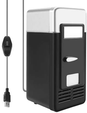 Qusedwey USB Mini Nevera Congelador Envío Directo Frío USB Mini Nevera Mini Refrigerador De Soda Portátil Pequeño para Coche Negro