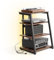 FITUEYES Design HiFi Rack aus Holz, Plattenspieler Tisch mit LED-Lichtern und Steckdosen, HiFi Regal mit verstellbaren Ablagen für Plattenspieler & Stereoanlagen & Kompaktanlage, 61 x 52 x 78 cm