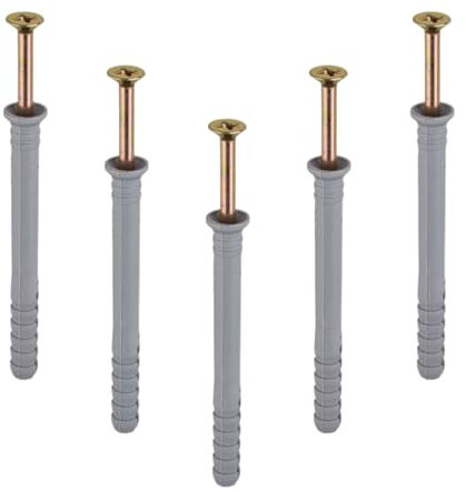 [FIXINGS DIRECT] Power Guard Nylon Hammer Screws | Frame Fixing With Wall Plug Countersunk Head Screw Suitable For Concrete & Masonry | Nylon Screws Zinc Plated Wall Plug Fixings (M6 x 60mm (200))