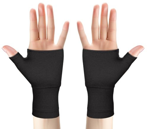 Qaum Supports de Poignet de Compression, 2Pcs Respirant Attelle de Poignet de Pouce Protege Support Gants Antidérapant et Élastique pour Femme Homme Sport, les Entorses, Tendinites
