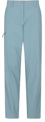 Mountain Warehouse Hiker Stretch Womens Trousers - UV Protection Ladies Pants, Quick Drying Bottoms, Multiple Pockets - Spring Summer, Outdoors, Picnic, Parks Blue (Regular Length) Women's Size 12