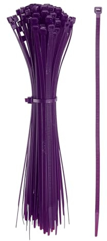 YELARXI Zip Ties Plastic Cable Ties, Self-Locking Wire Zip Tie 10 Inch Fit for Home Garden Office Workshop Travel - (100 Pack, Purple)