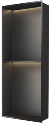 Générique Niche de Douche en Acier Inoxydable Noir avec éclairage LED, étagère Murale étanche pour Rangement de Salle de Bain, Design élégant, 70 x 28 x 12,5 cm