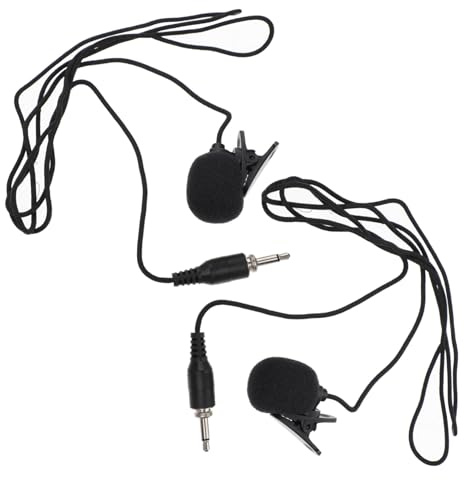 BESPORTBLE 3, 5-mm Lavalier Ansteckmikrofon 2 Stück Schwarz für Aufnahme | Clip Design, Anti Interferenz und Hohe Empfindlichkeit, Passend für Bodypacks und Lehrverstärker