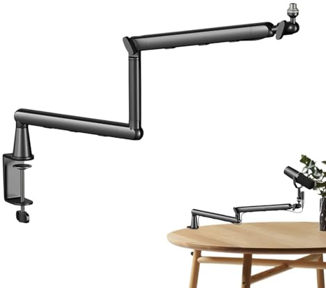 Articulated Arm 360 Degree Swivel Studio Microphone Arm for Singing Studio Music Computer Desk Content Podcasting
