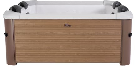 TEMPO STYLE - Vasca Idromassaggio Quadrata MSpa Oslo | 120 getti d'aria massaggianti a 3 velocità | 8 Idrogetti | Riscaldatore | Copertura termica inclusa (Oslo Amber | 160x160x65cm)