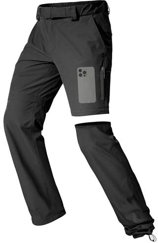 FREE SOLDIER Herren Outdoor Wandern Hosen konvertierbar Leichte Schnelltrocknende Abnehmbare Angeln Hosen mit Gürtel