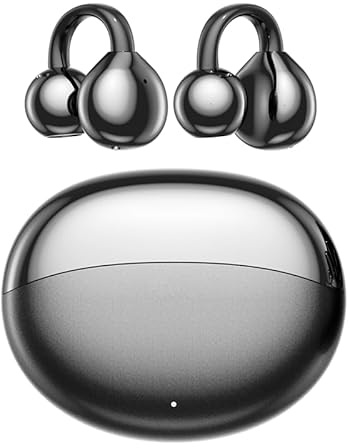 Wireless Open Ear Earbuds, Lightweight Comfort, 48H Playtime, Bluetooth 5.4 Clip-on Headphones with ENC Noise Cancelling, Clear Call, IP55 Waterproof Earbuds for Work/Sport/Game/Daily Use, iOS&Android