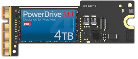 Générique SSDMac PowerDrive M4 Pro 4TB - Internal SSD for Apple Mac Mini M4 Pro for DIY Installation - Write Speed up to 10300 MB/s - Read up to 5200 MB/s Read - Tested in France