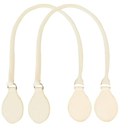 Neu 1 Paar Runde O Bag Tasche Lange Kurze Ledergriffe mit Tropfen Befestigungen Hand-Schultergurte für Classic Mini Obag (Beige,Länge: 68cm)