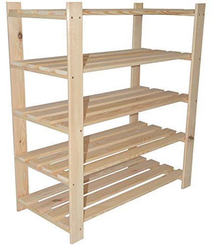 90 x 80 x 37 cm 5 Böden Holzregal Schuhregal Schuhständer Schuhschrank Schuhablage Regal ideal für Schuhe aus Holz Aufbewahrungsregal Garderobe Standregal Schuhaufbewahrung Flur