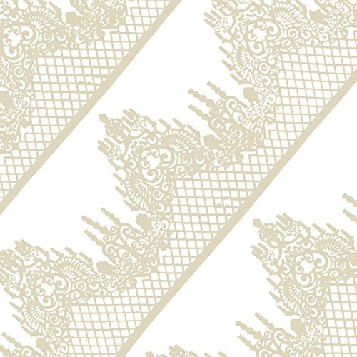 10tlg Große gebrauchsfertige Spitze essbar Tortenband Spitzendekor Muschel Gitterrand beige je 32cm