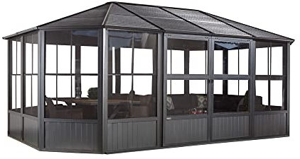 ShelterLogic Sojag Alu Pavillon Kaltwintergarten Charleston 1218 | Anthrazit | 384x594x281 cm