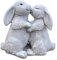 Thaiboo Hasen Gartenfigur massiv Gartendeko Steinguss Dekoration HAB Dich LIEB Hase (Hasen küssend)