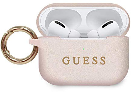 Guess Silicone Airpods Pro Cover Ring Printed Logo - pink, GUACAPSILGLLP