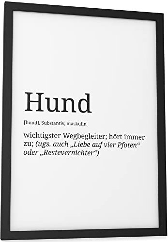 Papierschmiede® Definition: Hund, DIN A4 (21x30 cm), Poster für Wohnzimmer, Schlafzimmer, Küche, Esszimmer, Wandbild Geschenk Wanddeko - ohne Rahmen