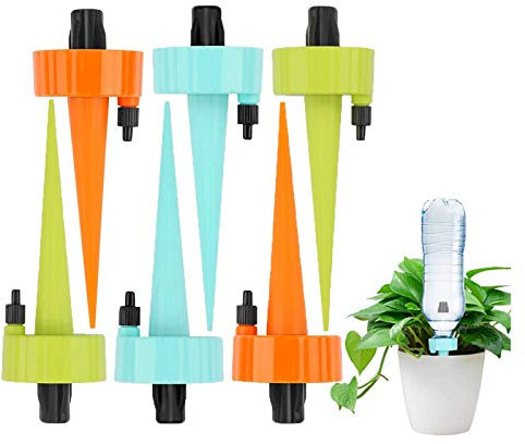 Arrosoir automatique - Dispositifs d'arrosage réglables pour l'intérieur ou le jardin - Ampoules d'arrosage automatiques - Avec interrupteur à soupape à libération lente (6 pièces)