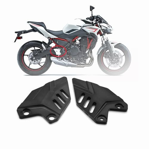 HEINMO Motorrad Hinten Fußrasten Fußrasten Fersenschutz Platte Schutz Für Kawa' Z650 Ninj'650 2017-2021 2022 2023 Fußrasten (Black)