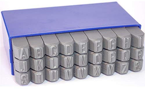 GRAVUREM-S RECHTSGRAVIERT - Schlagbuchstaben, Schlagstempel, Prägestempel, Einschlagbuchstaben - Großbuchstaben A-Z,& - ABDRUCK NICHT LESBAR / 8mm