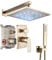 Brushed Gold Rain Shower System with 12 Inch LED Shower Head and Brass Handheld with Brass Valve and Trim Kit Shower Faucets Sets Complete