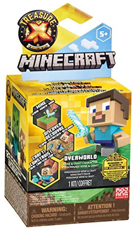 TREASURE X Minecraft Overworld-Packung mit 10 Abenteuerleveln und 1 von 12 Minecraft-Spielfiguren zum Sammeln, Chance auf einen Schatz mit echtem Goldüberzug, offizieller Minecraft-Merchandise