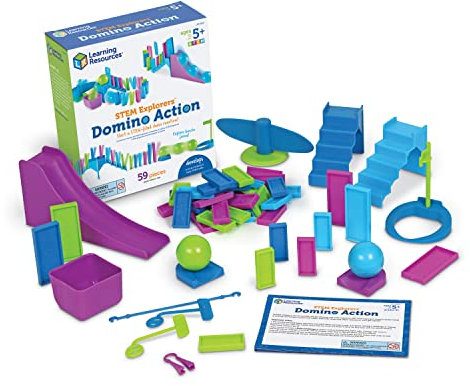Learning Resources STEM Explorers Dominosteine in Aktion, Mint-Spielzeug für Kinder, 59-teilig, ab 5 Jahren