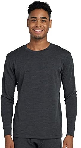 LAPASA Herren 100% Merinowolle Thermo Unterhemd, Premium Merino Wolle Unterwäsche Oberteile Langarmshirt M29