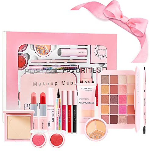RoseFlower Trousse di Trucchi Set, Set Trucco Professionale Completo, Viaggio Cosmetics Tavolozza Kit per Trucco, Fard e Palette di Ombretti Palette, Set Trucco Iniziale per Donna & Bambina #1