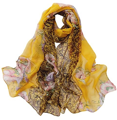 FAIRYGATE Seidentuch Haare Elegant Seidenschal Frauen Chiffon Schal Damen aus 100% Georgette 38013