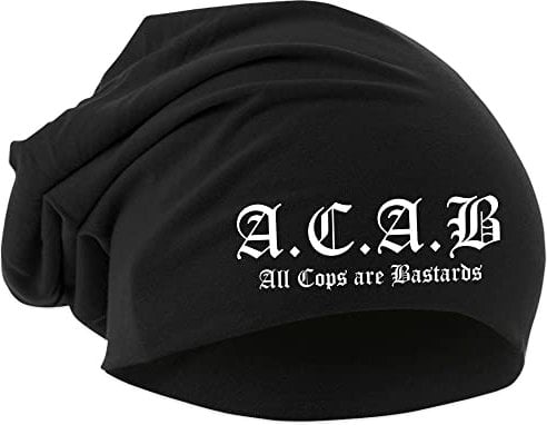 ACAB Mütze | Fussball Ultras Hooligan Germany Biker Rocker Unisex Beanie | M1 Schwarz