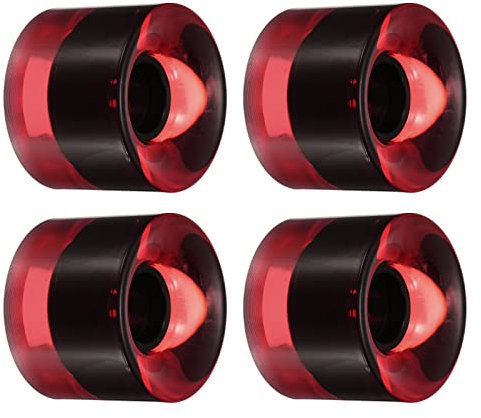 PATIKIL 60mm Longboard Wheels, 4 Pack Skateboard Wheel Street Wheels for Skateboards Cruiser Wheels Replacement 78A, Clear Red