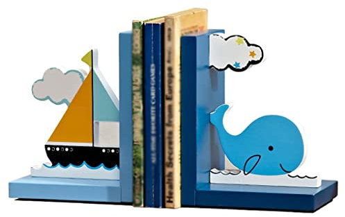 JGATW Serre Livre Baleine créatif Moderne Baleine Baleine Book Livre de Bois termine décoration décoration de Bureau décoration Enfants Salle Ornements Artisanat Serre-Livres