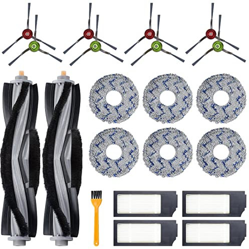 21 Stück Zubehör für Ecovacs Deebot X1 Omni / X1 e Omni / X1 Turbo Staubsauger Ersatzteile 2 Hauptbürste 4 Filter 8 Seitenbürsten 6 Wischtücher 1 Werkzeug