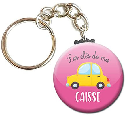 Porte Clés Chaînette 3,8 centimètres Les clés de ma Caisse Idée Cadeau Accessoire Fête Noel Anniversaire Remerciement Humour Moto Maison Voiture