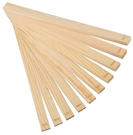 10 Pezzi Guide per Mattarello, 5 Dimensioni Guide per Mattarello in Legno Guida Profondità per Argilla Polimerica Strumenti per Argilla in Legno per Ceramica Spessore Argilla Polimerica