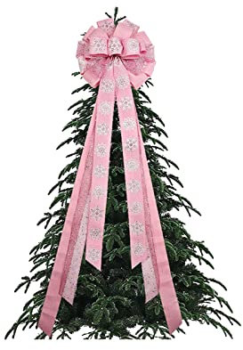 Christmas Tree Topper Bow Decorations - Xmas Tree Topper, Wreath Bow, Best Christmas Crafts for Home Decor, 44 Inch