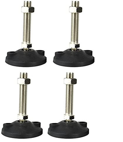 KETTEL 4 Pieds de nivellement, coupelles de Pied avec Direction réglable, adaptés aux établis et aux Tables, diamètre du Filetage 16 mm, Taille du Fond 100 mm, Longueur 100 mm