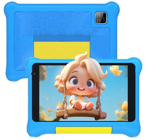 Yicty Tablet Bambini 7 Pollici Andriod 13 Tablet per Bambini Quad Core 5 GB RAM 32 GB ROM 128 GB Estensione Controllo Parentale Tablets Educativo con Custodia Antiurto (Blu)