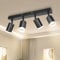 Dehobo LED Deckenstrahler GU10, LED Deckenleuchte 4 Flammig Schwenkbar 350°, Deckenlampe Spot Schwarz Modern für Küche Schlafzimmer Wohnzimmer, Nein GU10 Leuchtmittel