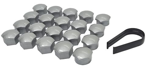 Radmutterabdeckungen für Volvo S60 S80 S90 V60 V90 XC40 XC60 XC90 Polestar Verschlusskappen Set (kleiner Typ, Legierung grau)