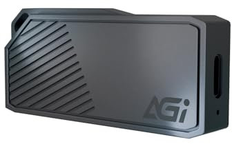 AGI ED238 1 TB SSD portátil, USB-C USB 3.2 Gen 2 Unidad SSD externa NVMe, velocidades de lectura de hasta 1050 MB/s, compatible con PC, Windows, Mac, Linux y Android - Gris Hierro