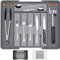 Gorilla Grip Heavy Duty Expandable Silverware Organizer for Drawer, Rubber Lined Flatware Storage Organizers, Crack and Scratch Resistant, BPA-Free Adjustable Cutlery Holder, Kitchen Essentials, Gray