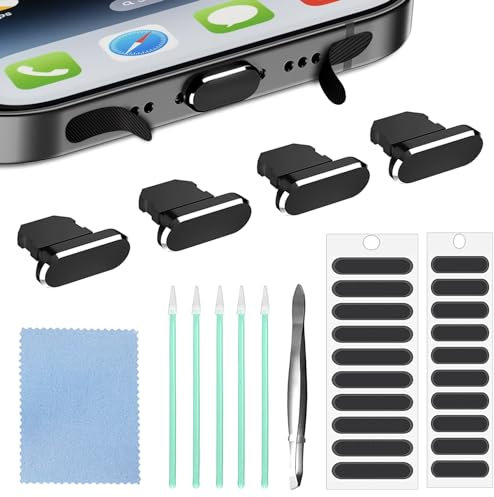 iPhone Dust Plug Lightning Port Plug with Phone Speaker Cover Compatible with iPhone 14, 13,12,11, Pro, Max Series Protector Charging Port Dust Cover