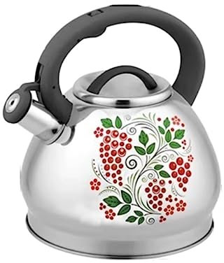 Hervidor Silbante Hervidor De Té Silbante De 3L, Tetera Con Silbato De Acero Inoxidable, Tetera Con Silbato Universal De Gas Para Decoloración Impresa Teteras Para Fogón (Color : C, Size : 3 liters