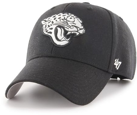 '47 NFL Jacksonville Jaguars MVP Unisex-Baseballkappe, Verstellbarer Klettverschluss, Einheitsgröße, Team Logo, Farbe Schwarz