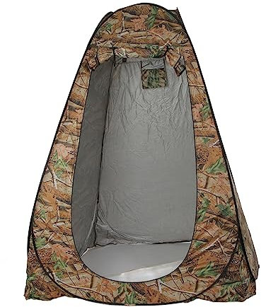 XHTLLO Pop-Up-Zelt Mit Blattmuster Und 3 Fenstern, Tragbares Sportzelt Für Camping, Wandern, Duschen Und Umziehen, Faltbares Design, Leichte Stahl-Polyester-Konstruktion
