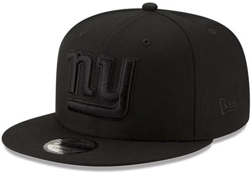 New Era NFL 9FIFTY Black On Black Adjustable Snapback Hat Cap One Size Fits All, New York Giants Black, Einheitsgröße